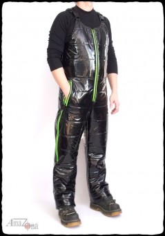Nordlys Men's Shiny Vinyl Puffer Bib Pants