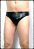 Faux leather men's underwear with bulge-enhancing front