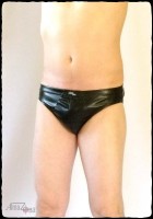Stretch leatherette shorts