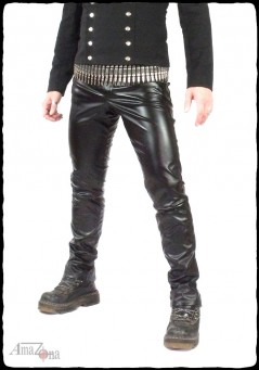 The Rocker Men's Skinny Faux Leather Jeans
