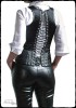 Leather insert corset vest