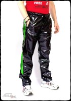 Sporty 4-way stretch vinyl track pants