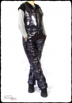 Montessa Women's Shiny Vinyl Puffer Pants