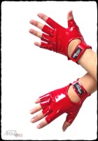 4-way stretch vinyl fingerless party gloves