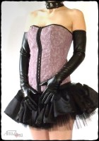 Stretch faux leather opera gloves